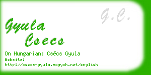 gyula csecs business card