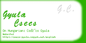 gyula csecs business card